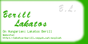 berill lakatos business card